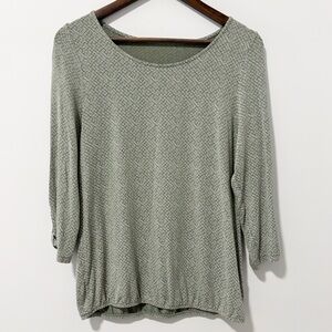 Lascana‎ Olive Patterned Long Sleeve Top Womens Size 8/10